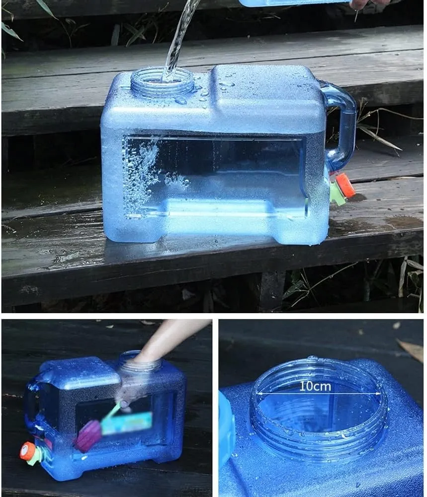 Camping Water Container, Portable Camping Water Container with Spigot - Outdoor Bucket & Camping Water Jug with Spout Water Jug Dispenser - Camping Essentials (Gray : Blue, Size : 12L)