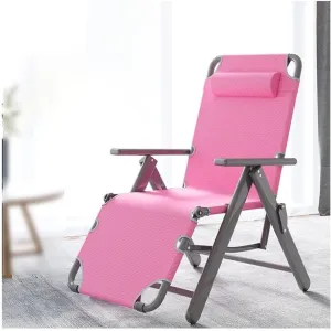 Camping Zero Gravity Chair, Outdoor Recliner with Adjustable Back, Padded Lounge Chair Detachable Soft Cushion, Folding Sun Lounger for Relaxation, & Comfortable (Pink)(Pink)
