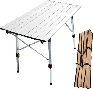 CampLand Aluminum Table Height Adjustable Folding Table Camping Outdoor Lightweight for Camping, Beach, Backyards, BBQ, Party
