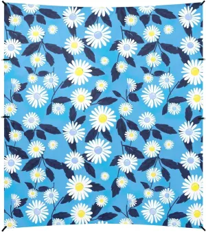 Canopy Tent Beach Outdoor Patio Sun Shade Kids Portable Camping Shelter with Sandbags Anchor Wind Sail Shade 9.2 × 10.5 FT Cute Daisy Blue