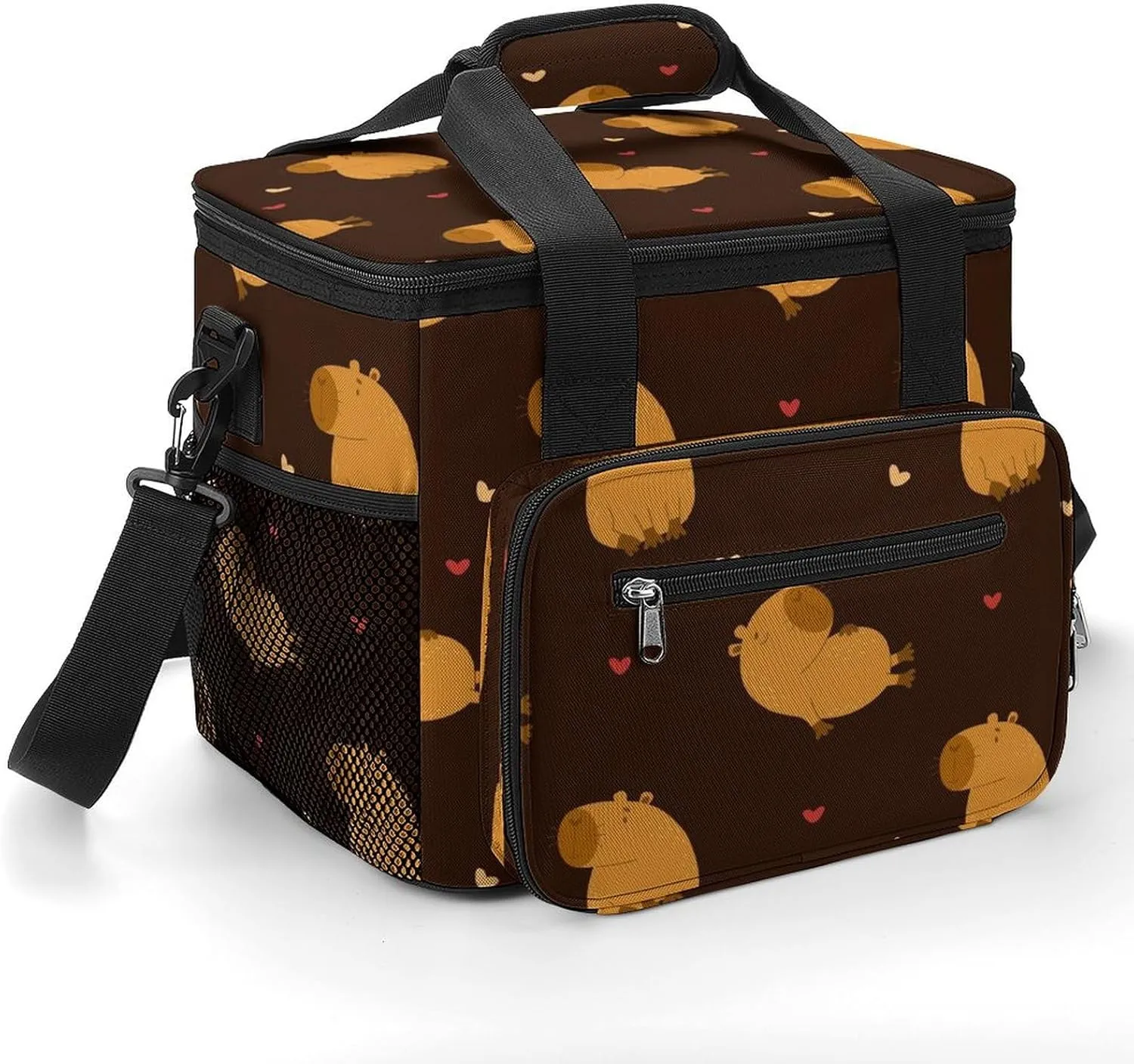 Capybara Seamless Pattern 22.5L Insulated Camping Coolers Bag Large Leakproof Ice Chest for Beach Travel Picnic