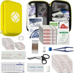 Car-Home Survival First-Aid Kit Emergency-Kit - Yellow 273Piece Equipment Travel Supplies First Aid Set Home Essentials Camping Hiking YIDERBO
