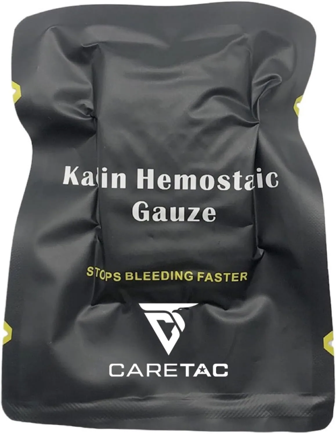 CareTac Advanced Quick Clotting Combat Gauze 3" x 12' – Compressed Hemostatic Z-Folded Wound Packing Medical Gauze with Kaolin for Faster Bleed Stop for Emergency First Aid, Survival & Tactical Gear