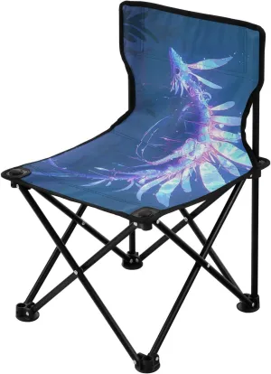 Cartoon Cool Leafy Sea Dragon Neon Color Compact Backpack Chairs for Adults Ultra-Lightweight Ultralight Camp Chair Carry Bag Included Fishing Chair for Concert Hiking