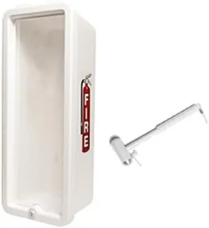 Cato 10501-H White Plastic Chief Fire Extinguisher Cabinet for 2-1/2 or 5 lb. Extinguisher, with Hammer and Cylinder Lock