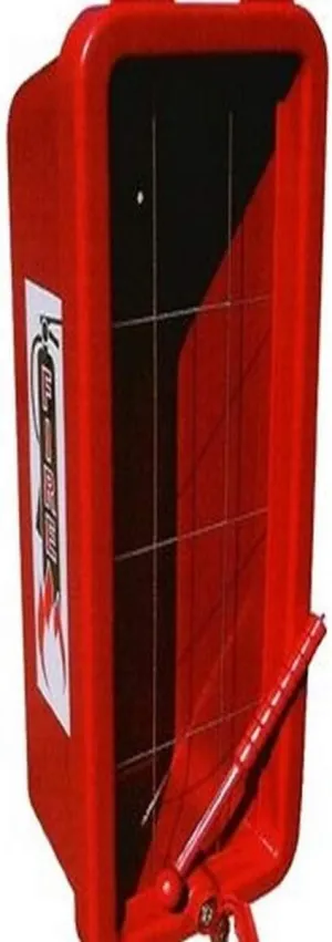 Cato 11051-H Red Plastic Chief Fire Extinguisher Cabinet for 10 lb. Extinguisher, with Hammer and Cylinder Lock