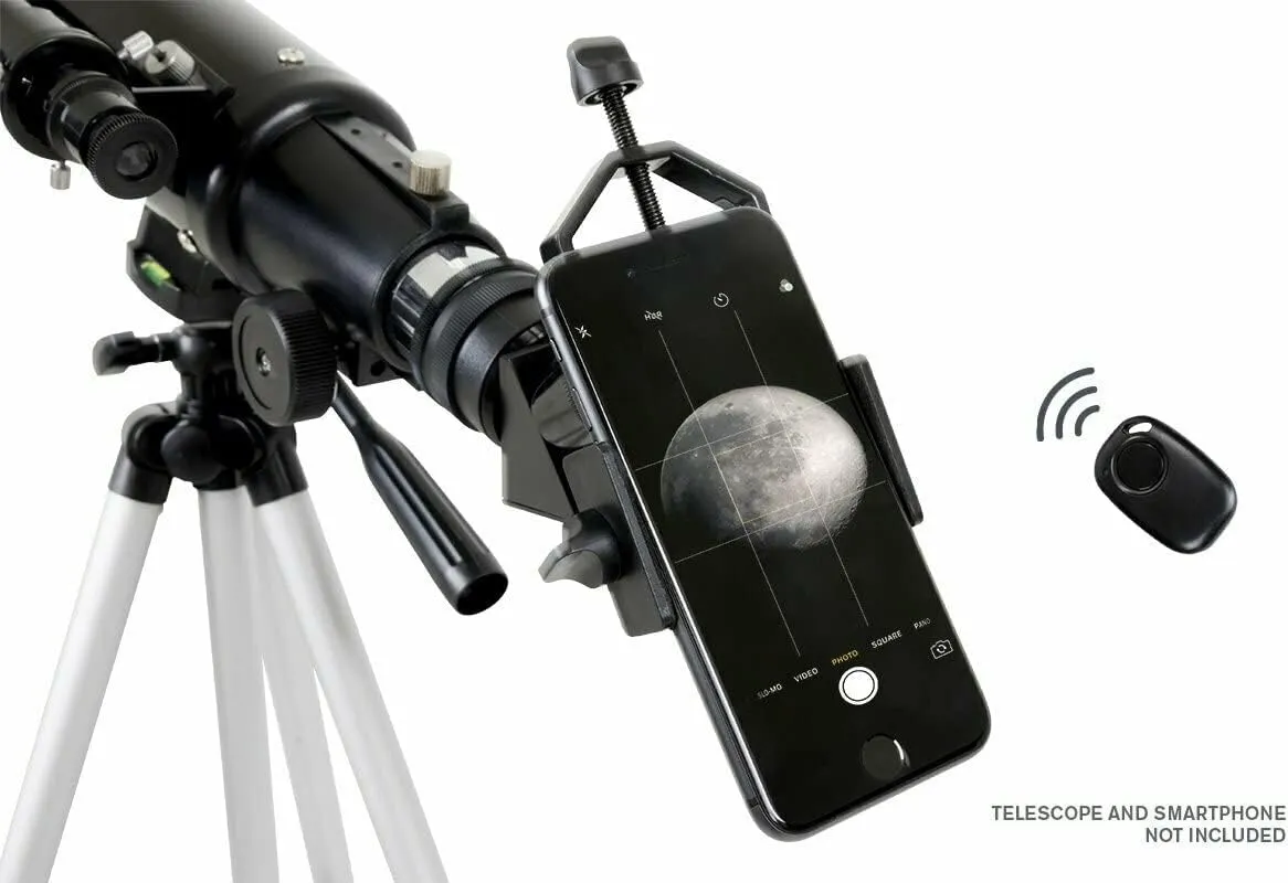 Celestron 81037 Universal Digiscoping and Astroimaging Smartphone Adapter DX Kit with Bluetooth Remote - Connects Your Smartphone Camera to an Eyepiece to Capture Images and Video, Black