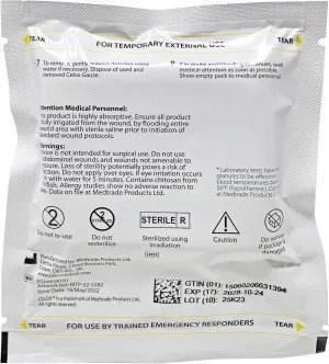 Celox 3" x5' Z-Fold First Aid Emergency Trauma Gauze Stops Bleeding Fast, Must Have for Emergency Preparedness. Approved by Department of Defense for National Stop The Bleed Program