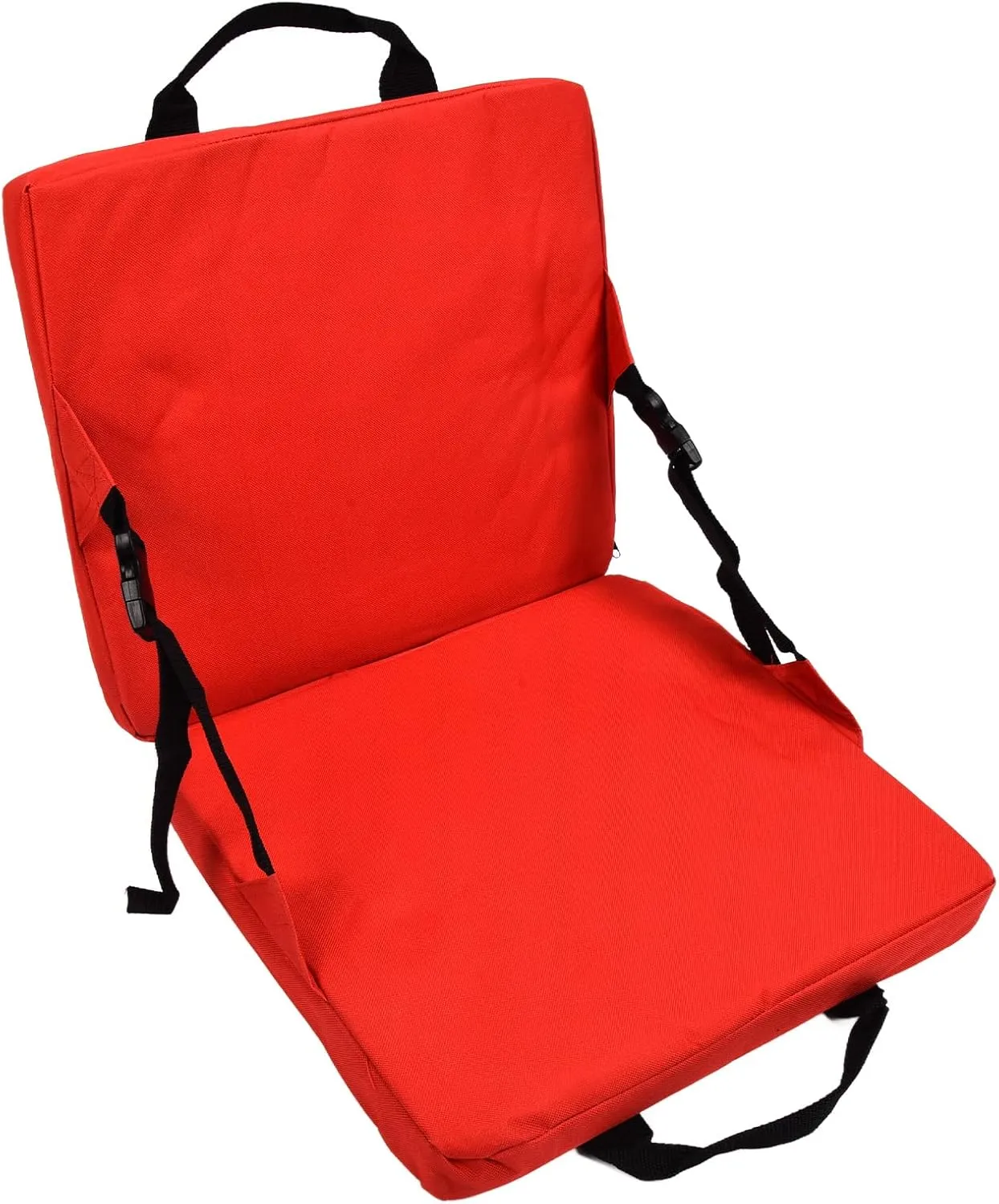 Chair Cushion, Foldable Soft Seat Cushion with Backrest, Portable Camping Chair Pads for Outdoor Camping Hiking Stadium Office(Red)