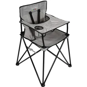 ciao! baby Portable High Chair for Babies and Toddlers, Compact Folding Travel High Chair with Carry Bag for Outdoor Camping, 1 Count (Pack of 1) (Grey Check)