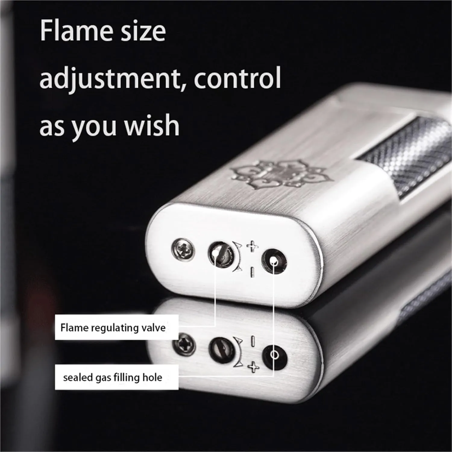 Classic flip-top Metal Butane lighters, Windproof Soft Flame, Old-Fashioned Side-Slip Grinding Wheel, Adjustable Flame, refillable Gas Portable Lighter (Fuel not Included)(Silver1)