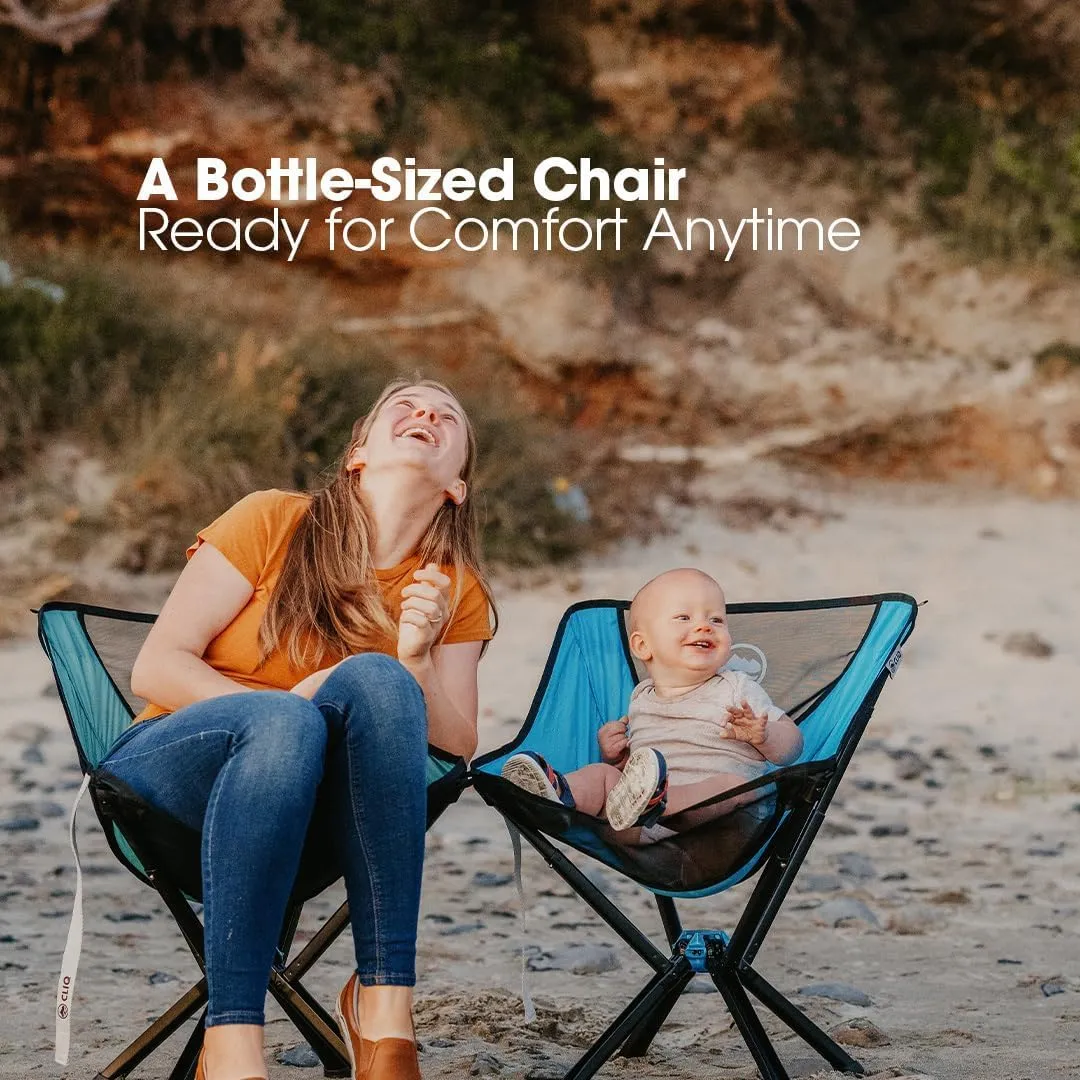 CLIQ Portable Chair Version 1.0 - Lightweight Folding Chair for Camping - Supports 300 Lbs - Perfect for Outdoor Adventures - Sky