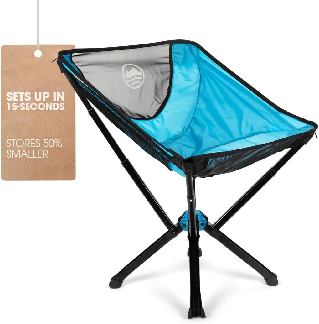 CLIQ Portable Chair Version 1.0 - Lightweight Folding Chair for Camping - Supports 300 Lbs - Perfect for Outdoor Adventures - Sky