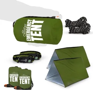 CloudTen Emergency Tent: Lightweight 2 Person Survival Tent with Multi-Function Paracord Bracelets - Essential Survival Gear & Bug Out Bag Items for Preppers, Hikers, Survivalists, Campers, Boy Scouts