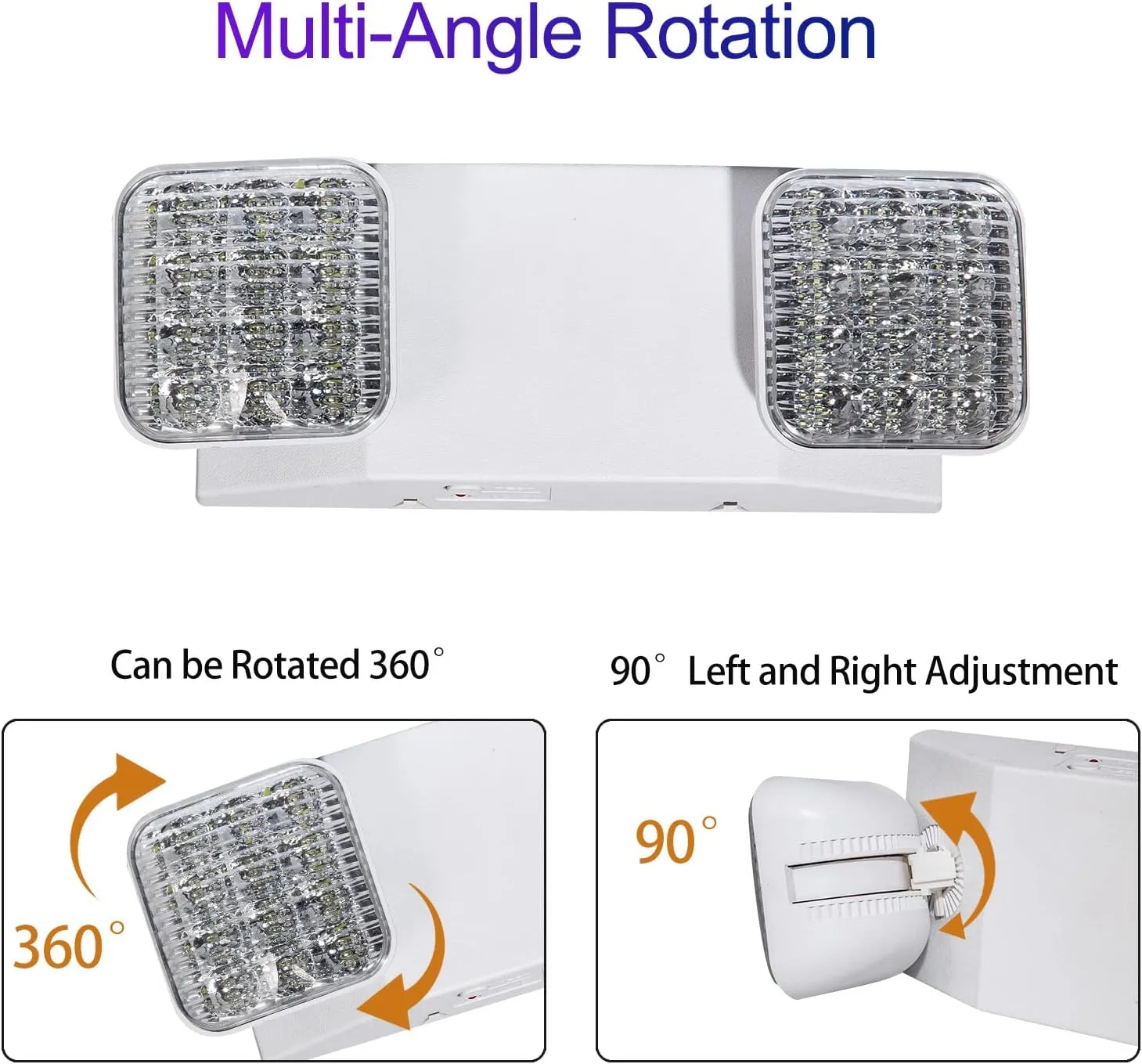 CM MZY Emergency Lights with Battery Backup, Commercial Emergency Lighting Fixtures, Two Adjustable LED Light Heads, 120-277V AC, UL Certified, 2PCS