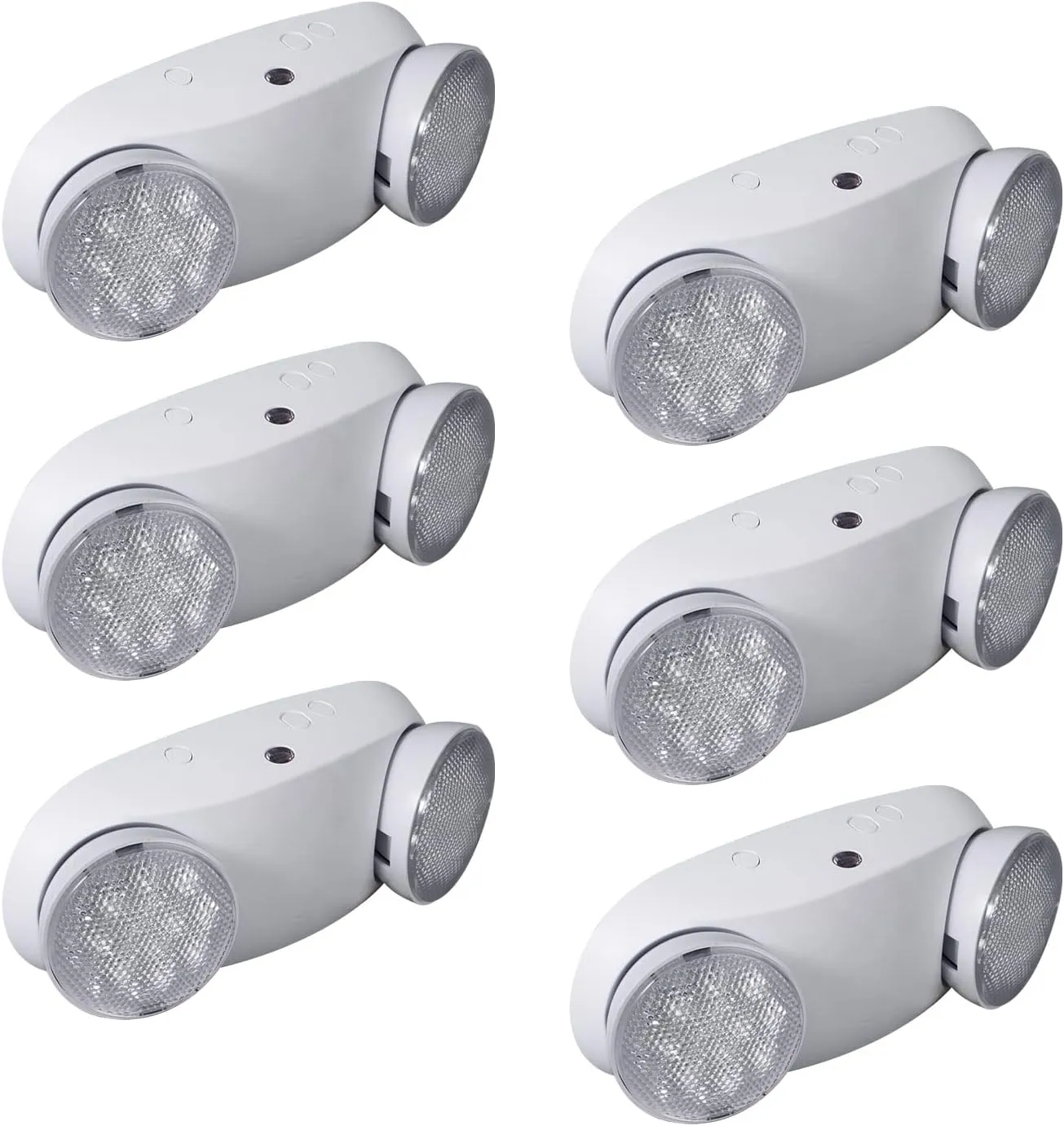 CM MZY Emergency Lights with Battery Backup,Commercial Emergency Light,Two Adjustable LED Light Head Emergency Lighting Fixtures,120-277V AC, UL Certified (6PCS)