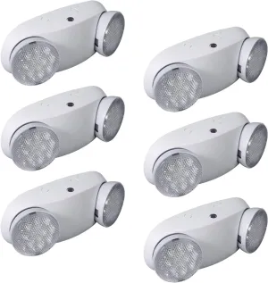 CM MZY Emergency Lights with Battery Backup,Commercial Emergency Light,Two Adjustable LED Light Head Emergency Lighting Fixtures,120-277V AC, UL Certified (6PCS)