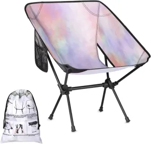 Color Cloud Camping Chairs for Adults Ultralight Folding Chairs Outside Portable Camp Backpacking Chair with Side Pocket Storage Bag Compact Beach Chairs for Hiking Fishing