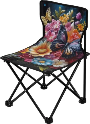 Colorful Flowers Charming Bouquet Foldable Camping Chairs for Adults Ultralight Beach Chair Backpack Carry Bag Included Hiking Chairs Backpacking Ultralight for Camping Sports