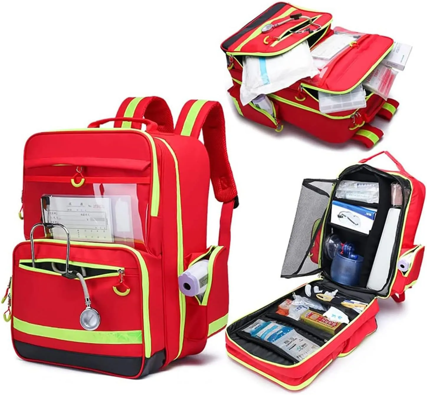 Compact First Aid Kit Lightweight Trauma Kit Reflective Design Emergency Medical Kits for EMS, Camping, Hiking, Home Health, Field Trips