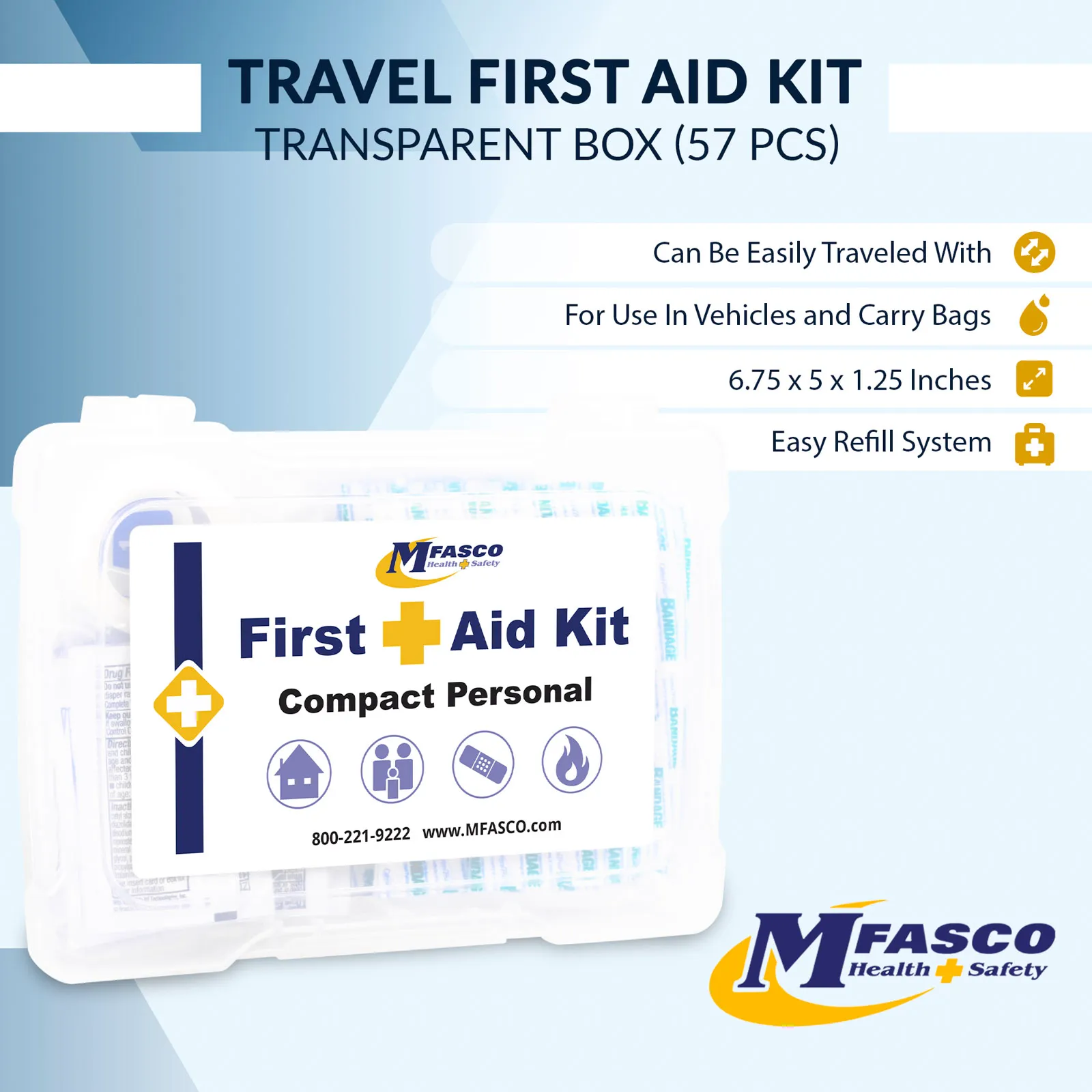 Compact Personal First Aid Kit Plastic Box