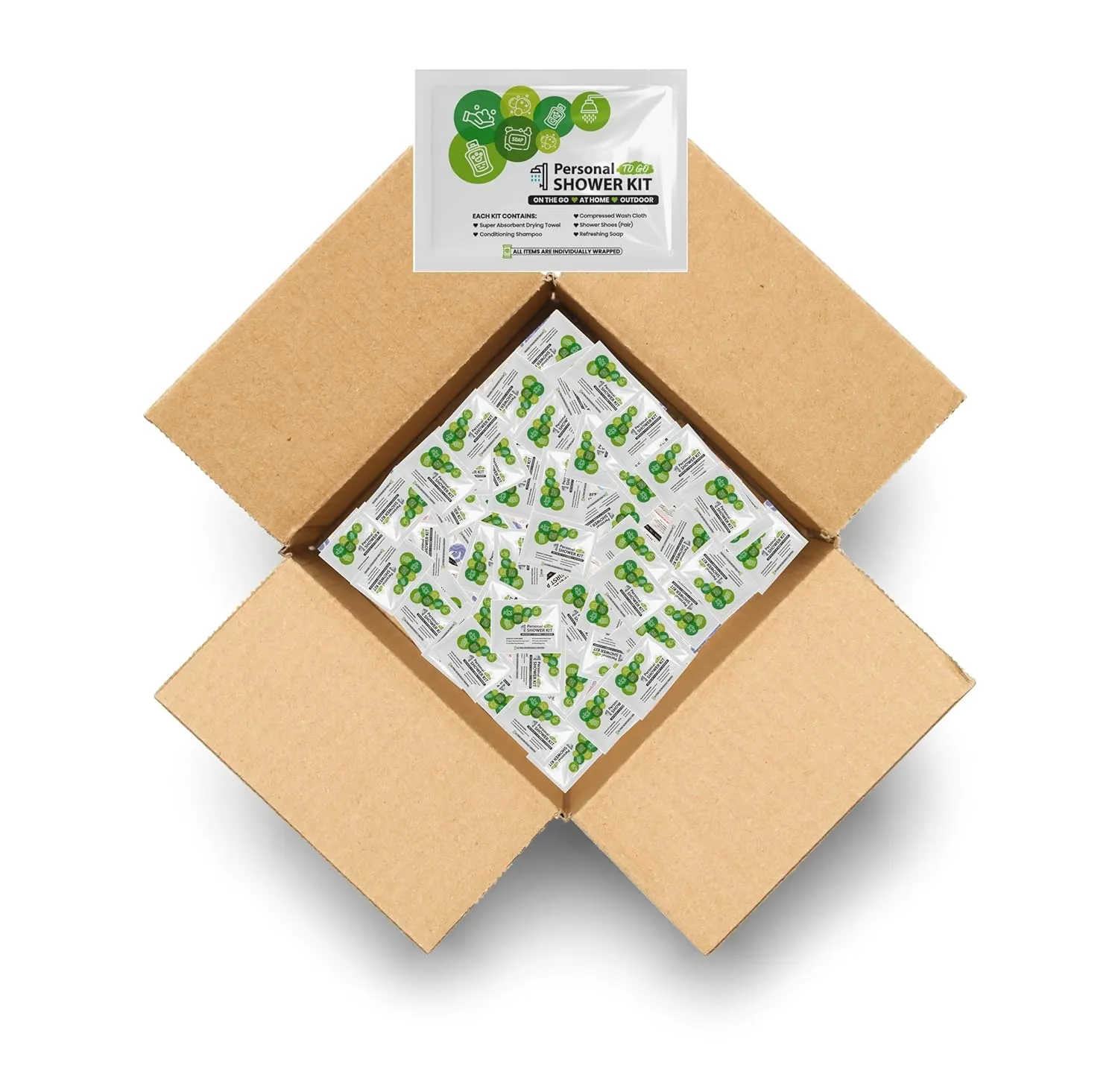 Compact Personal Shower Kit To-Go (Green) – Your Hygiene Companion for Travel, Gym, Camping | Shower on the Go | Shampoo, Soap, Towel. All in One (3)