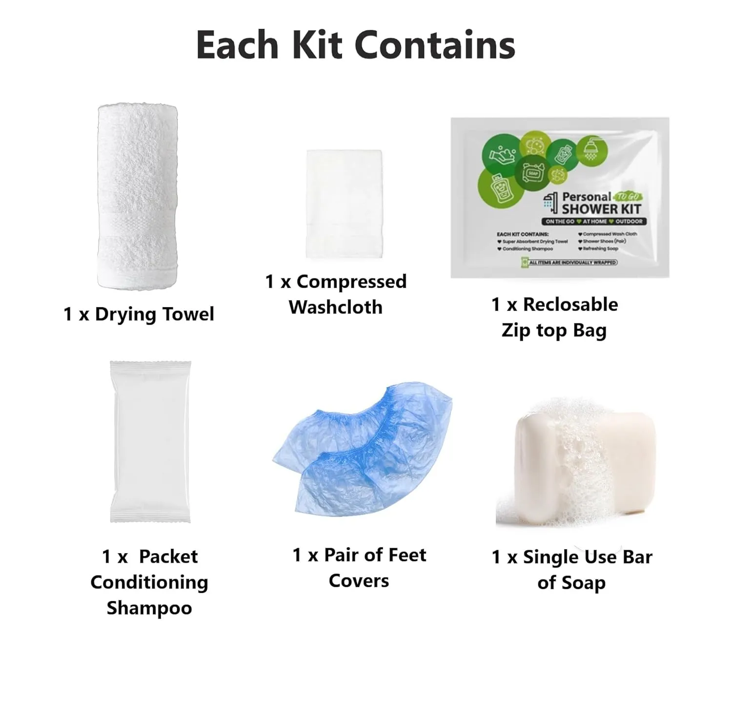 Compact Personal Shower Kit To-Go (Green) – Your Hygiene Companion for Travel, Gym, Camping | Shower on the Go | Shampoo, Soap, Towel. All in One (3)