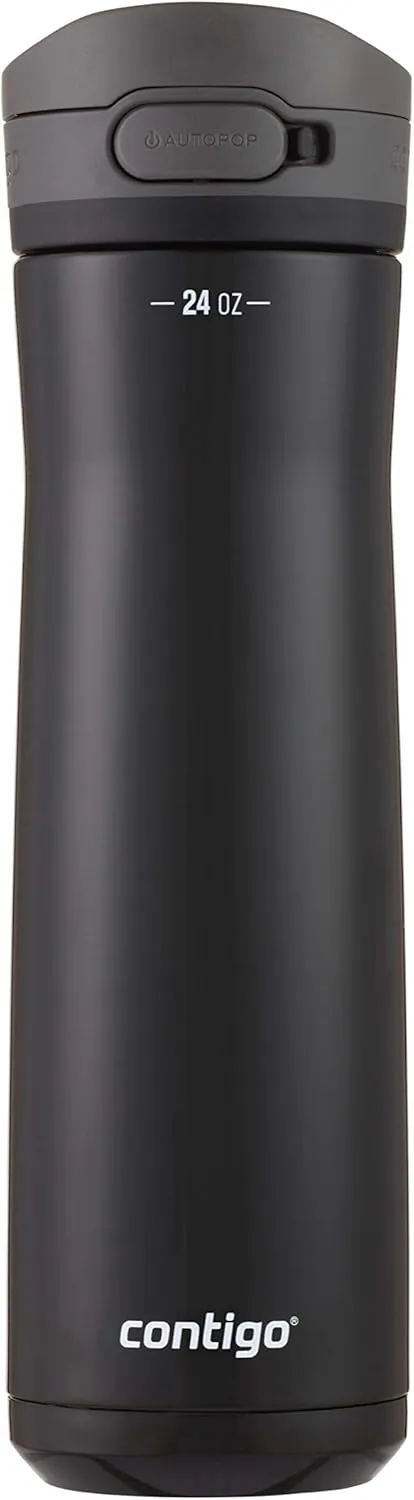 Contigo Ashland Chill 2.0 Stainless Steel Water Bottle, 24oz Blue Corn & Jackson Chill 2.0 Vacuum-Insulated Stainless Steel Water Bottle, Secure Lid Technology for Leak-Proof Travel, 24oz Licorice