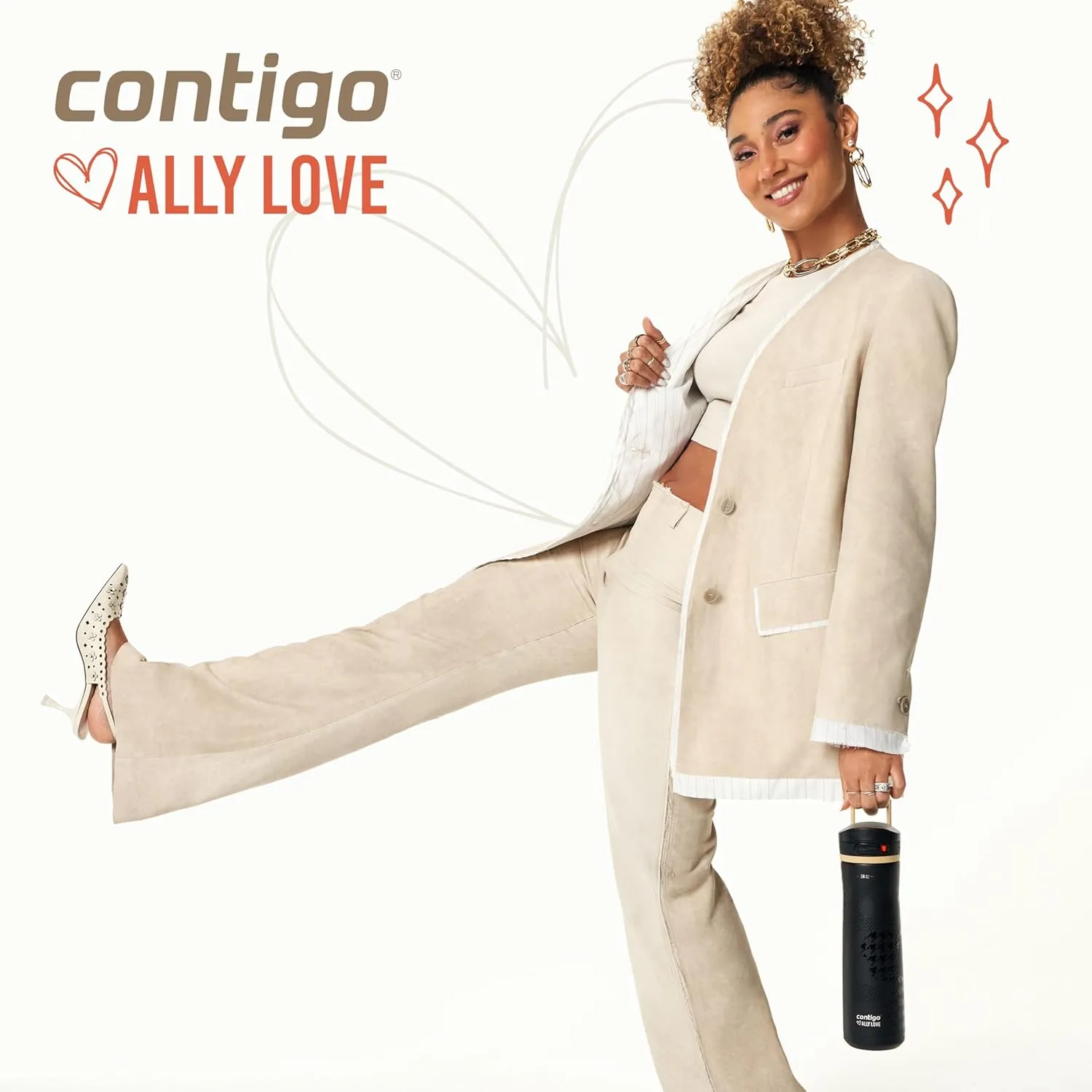 Contigo x Ally Love Jackson Chill 2.0, Stainless Steel, Autopop Lid, 24oz, Stellar Jay