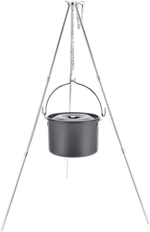 Cook on g Campfire Foldable Tripod Camp on g Picnic Fire Oven Shelf Pot Pan Holder/23