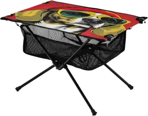 Cool Dog Portable Folding Camping Table, Compact Lightweight Beach Table with Carrying Bag for Outdoor Picnics, BBQs, Camp