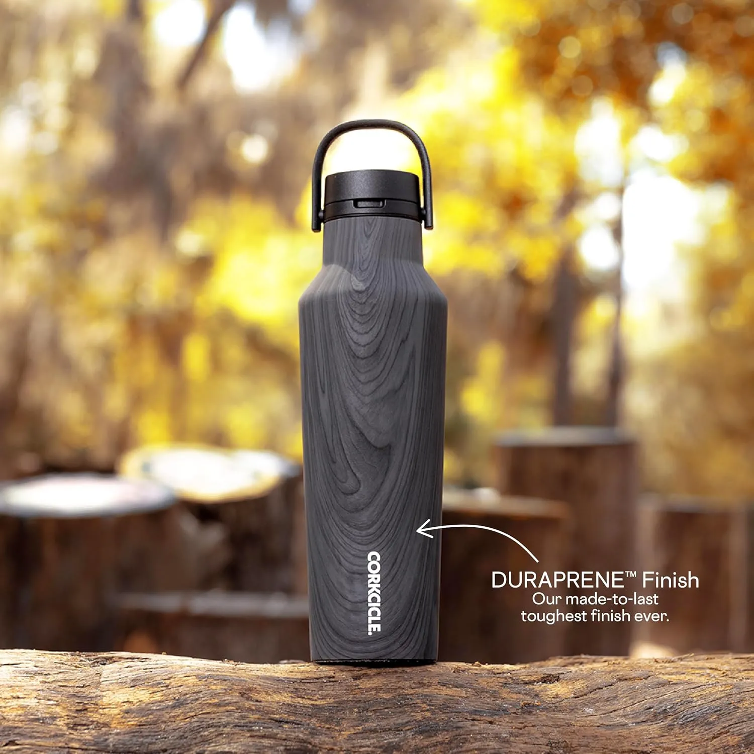 Corkcicle Sport Canteen Insulated Tumbler, Burnt Wood, 20 oz – Reusable Water Bottle Keeps Beverages Cold for 25 Hours & Hot 12 Hours – Cupholder Friendly Tumbler with Screw-On Cap