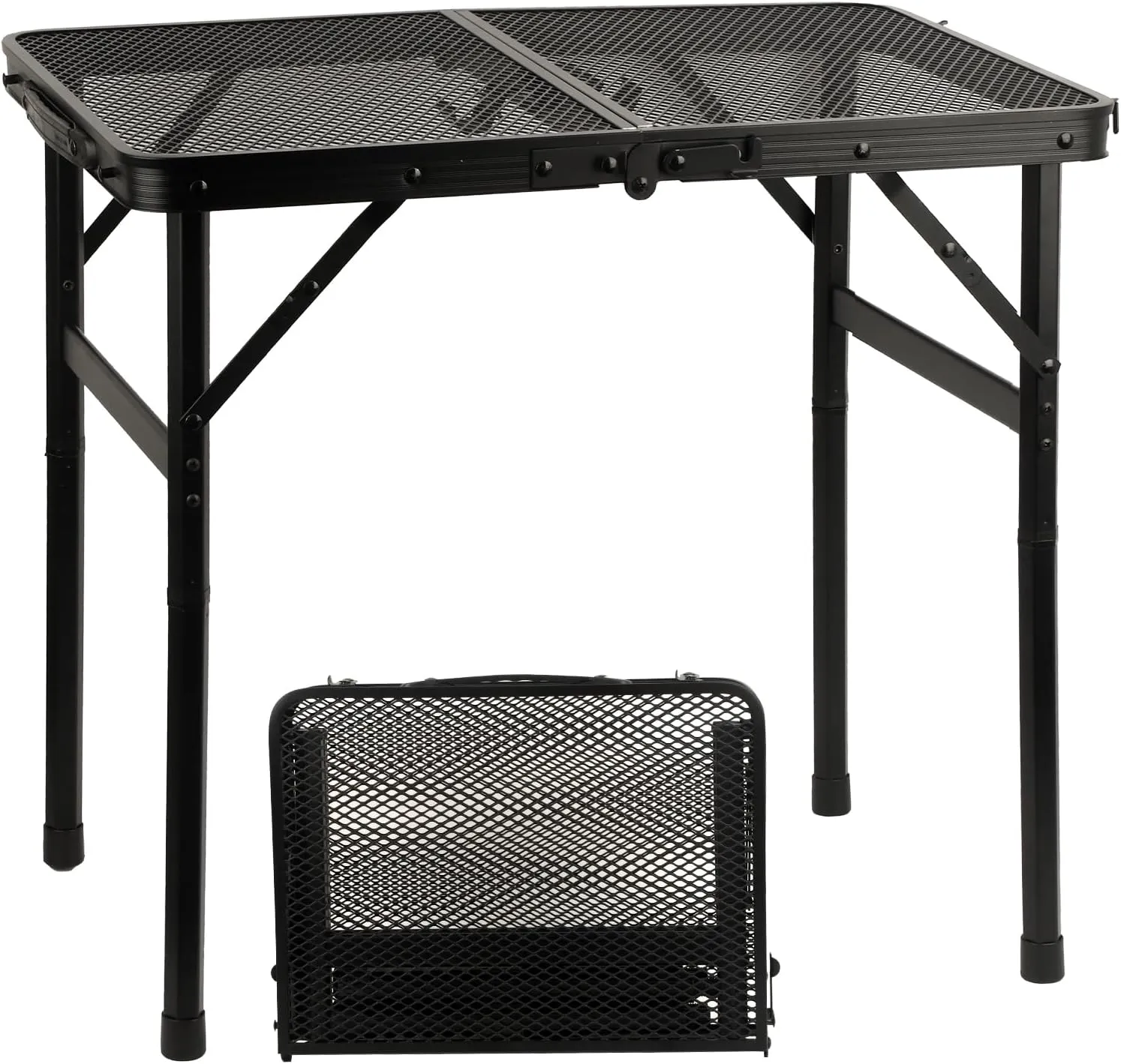COSYAWN Folding Grill Table, Small, Aluminum, Lightweight, Portable, Height Adjustable, Outdoor Picnic Table, 22.3x15.8x10.7/22.3 inches, 88 lbs Load Capacity