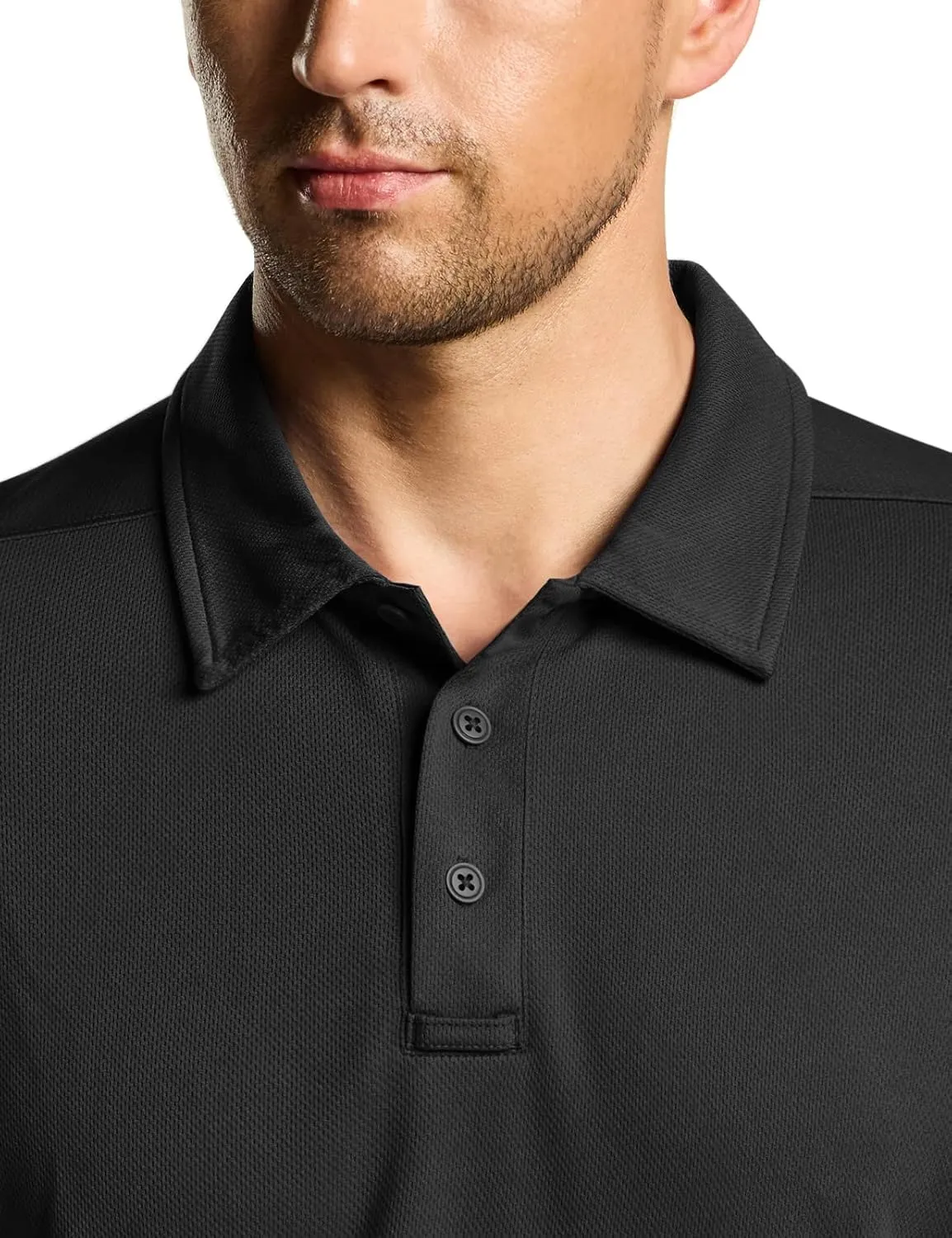 CQR Men's Polo Shirt, Long Sleeve Tactical Shirts, Outdoor UPF 50  Pique Shirt, Dry Fit Lightweight Golf Shirts