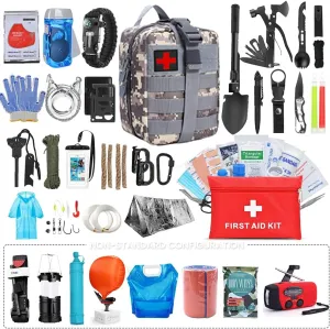 Custom First Aid Kit,Camping Essentials with Accessories Freely Matched,Professional Tactical Survival Kit for Earthquake Adventures,Med Supplies Vehicles Car Travel Camper Gifts A001-A003