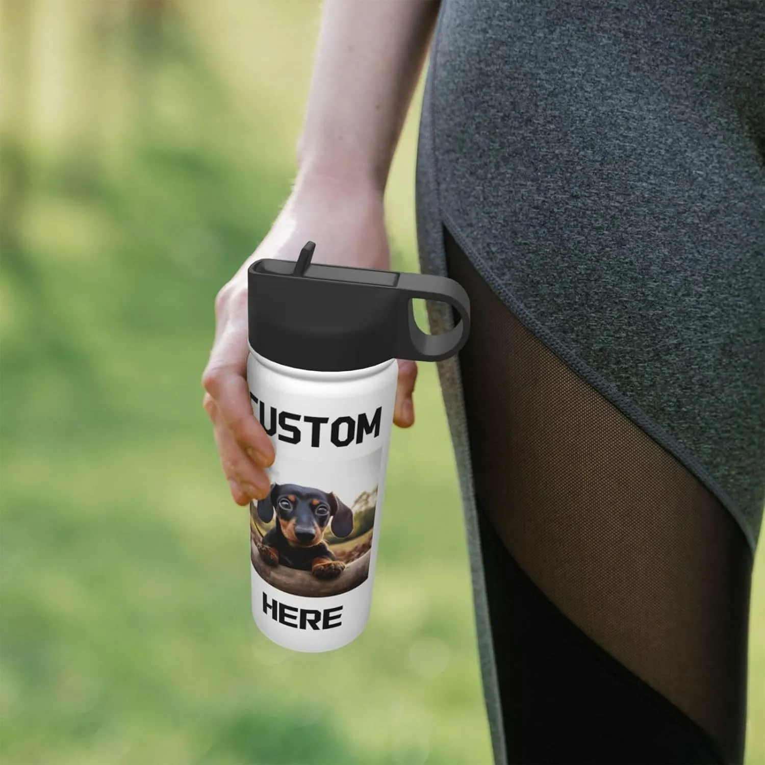 Custom Photo Water Bottle Add Your Design to Customize 18 oz Stainless Steel Sports Bottles Personalized Colorful Background Travel Mug