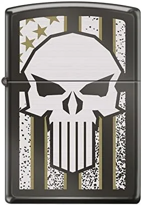 Custom Punisher Skull with Flag Background reg Blk ice