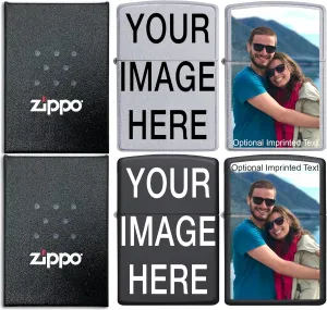 Custom Zippo Lighter! Personalize This Genuine Zippo with Your Image or Logo! Customized Zippos are a Great, Birthday Gift, for Man or Woman or Even for You!