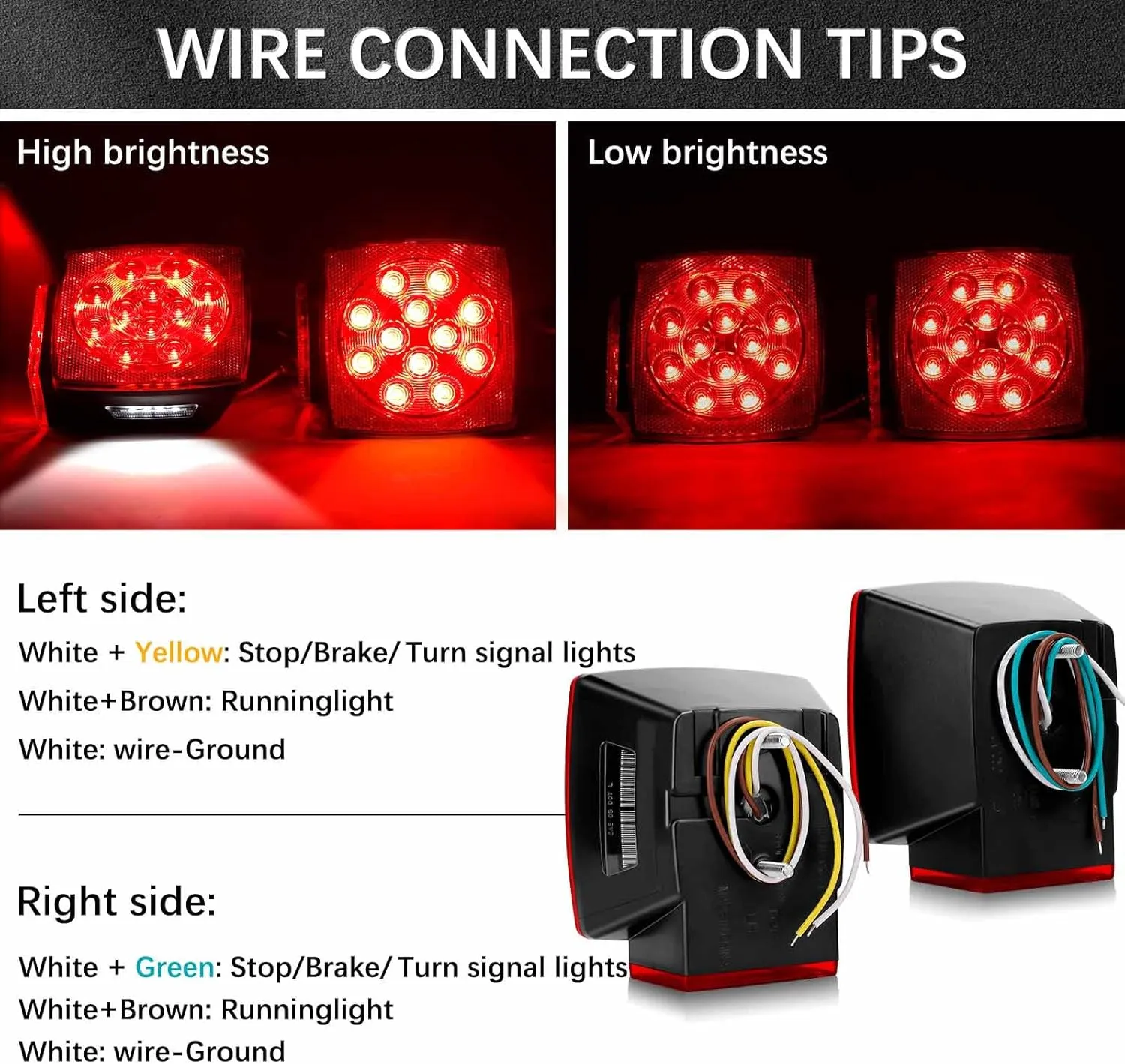 Cyfie 12V LED Trailer Light Kit DOT Certified, Trailer Led Lights with 25ft Wiring Harness, LED Trailer Tail Brake Light Bar for Truck RV Boat License Lights Under 80" Inch, IP68 Waterproof