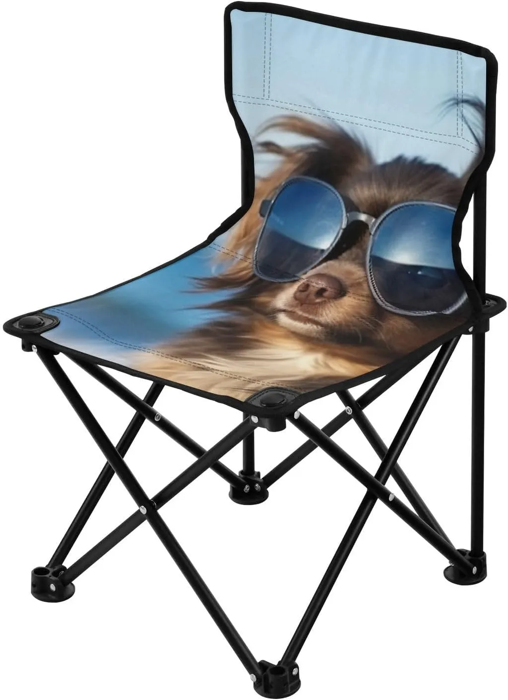 Dashing Dog Portable Outdoor Folding Chair Anti-Slip Padded Oxford Cloth Stool Camping Chair Small for Beach Hiking Fishing Gardening Quad Camp Chair