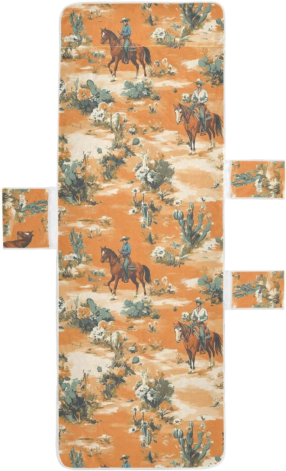 Desert Horseback Riding Lounge Chair Cover,Soft Beach Lounge Chair Towel Cover with Pockets for Beach Pool Outdoor Chair, 85"x30"