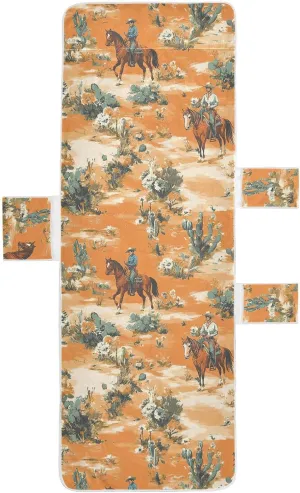 Desert Horseback Riding Lounge Chair Cover,Soft Beach Lounge Chair Towel Cover with Pockets for Beach Pool Outdoor Chair, 85"x30"