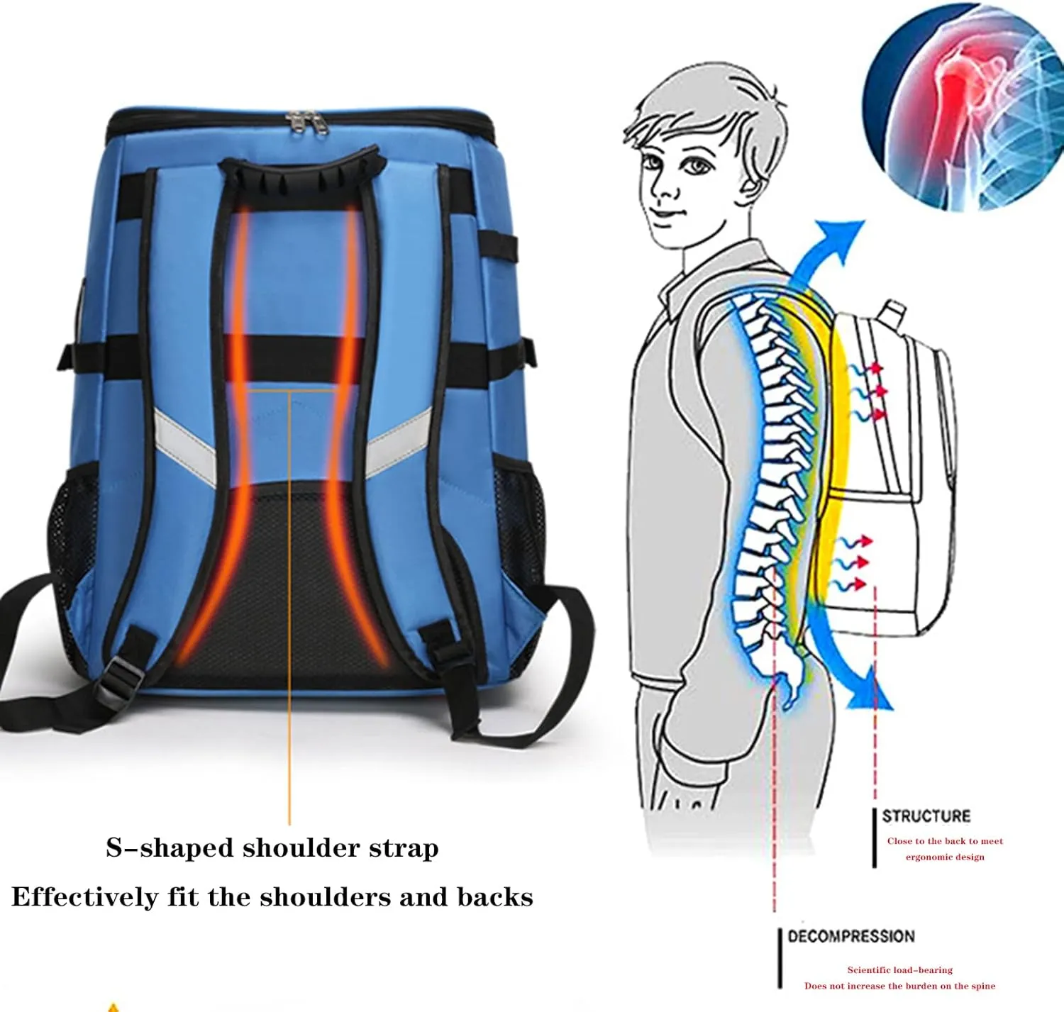 Disaster Relief Backpack, First Aid Kit Bag, Empty Emergency First Aid Medical Backpacks, Large-capacity Outdoor Waterproof Flood Control EquipmentFire Rescue Kits(Black)
