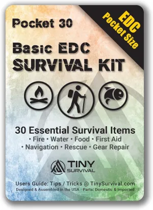 DIY - Ultimate EDC Pocket Survival Kit for Emergency, Disaster Prevention, EDC, Wilderness, Travel, Camping, Hiking, Car, First Aid, and Tactical - Great Gift!