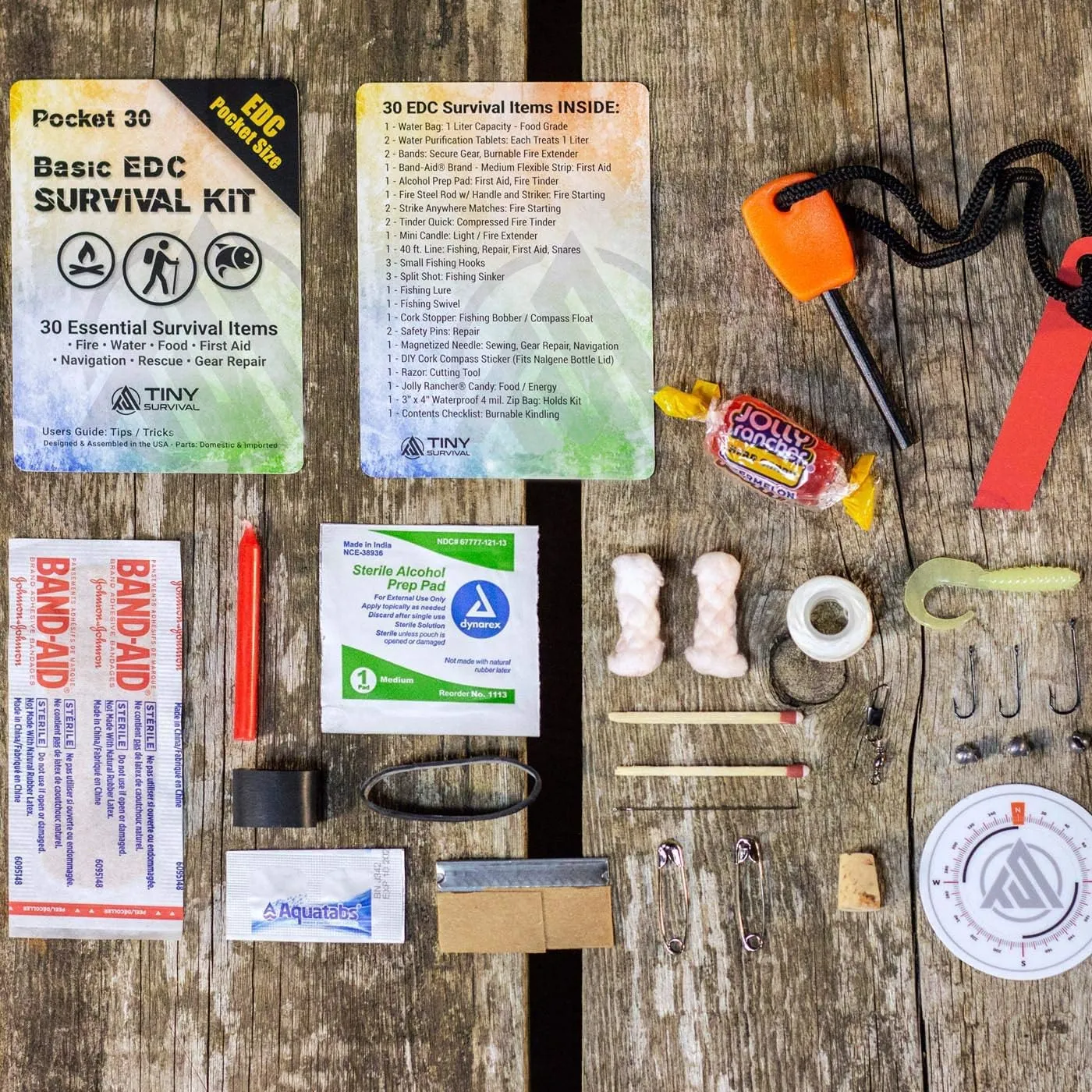 DIY - Ultimate EDC Pocket Survival Kit for Emergency, Disaster Prevention, EDC, Wilderness, Travel, Camping, Hiking, Car, First Aid, and Tactical - Great Gift!