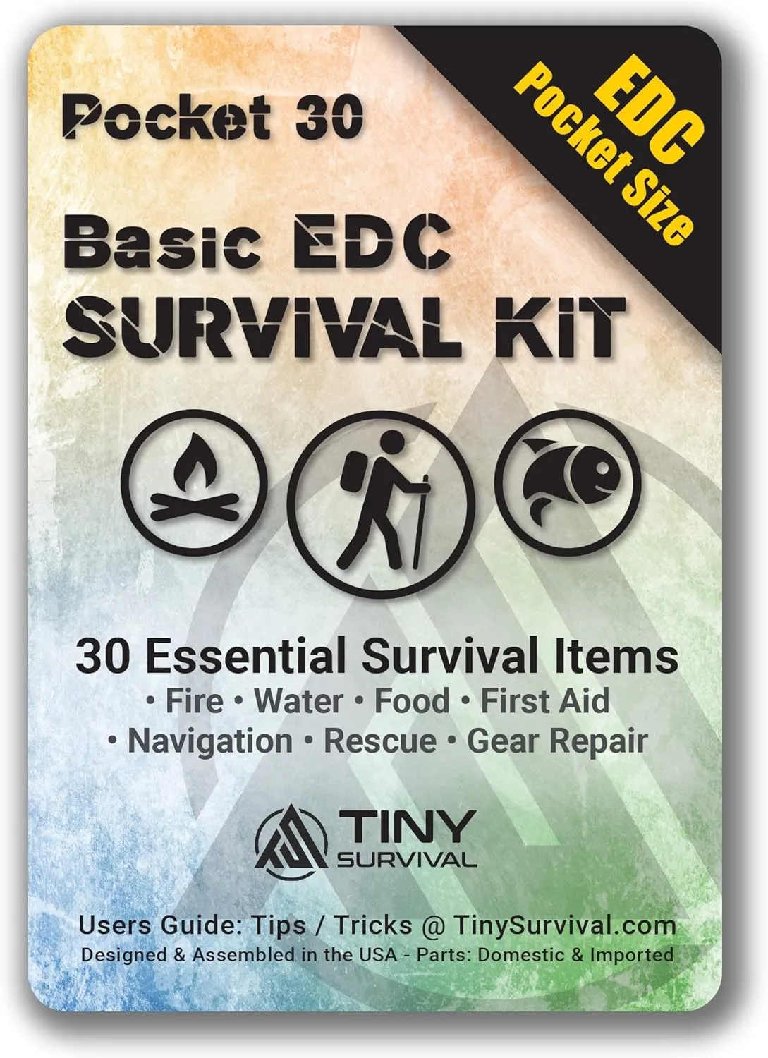 DIY - Ultimate EDC Pocket Survival Kit for Emergency, Disaster Prevention, EDC, Wilderness, Travel, Camping, Hiking, Car, First Aid, and Tactical - Great Gift!