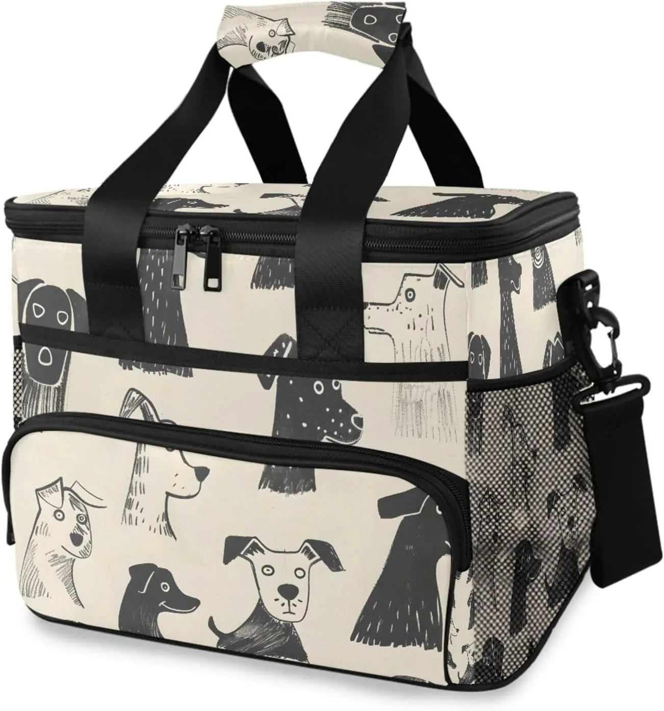 Dog Corgi Pet Doodle Cooler Bag Insulated Cooler Soft Sided Cooler 24 Can Portable Picnic Bag Large Leakproof Lunch Bag Box for Beach Grocery Camping Travel Car Men Women