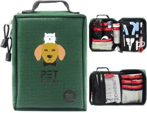 Dog First Aid Kit for Travel&Home Pet Emergency Kit for Dog&Cat 160 Pcs First Aid Supplies with Molle Pouch for Traveling Hiking Camping Hunting