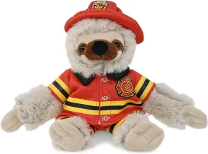 DolliBu Sloth Firefighter Stuffed Animal with Name Personalization - Super Soft Sloth with Red Fireman Costume Outfit and Fireman Hat, Fire Fighter Doll Plush Toy for Kids - 7.5 Inch
