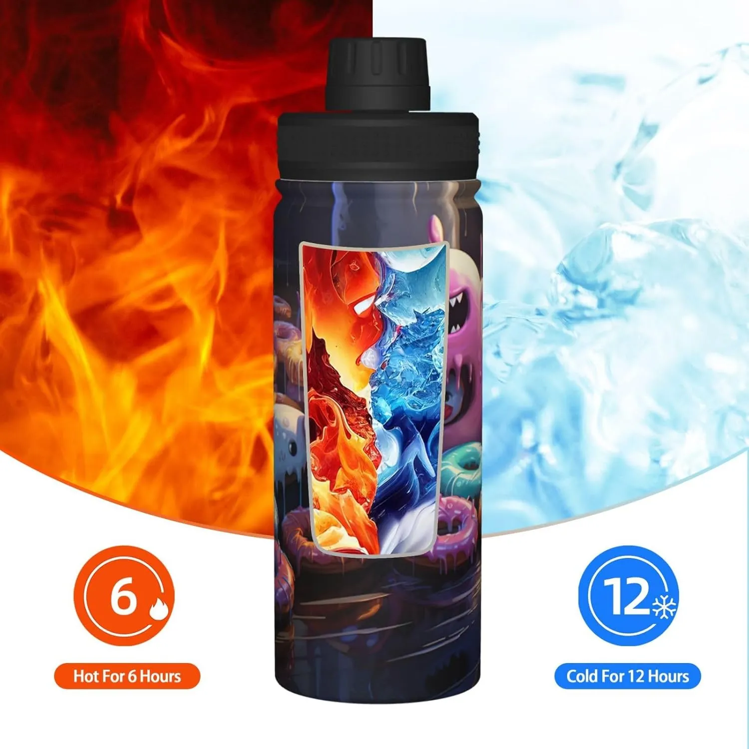 Donuts 18oz Sports Insulated Bottle For Outdoor Activities,Your Ideal Companion Staying Hydrated